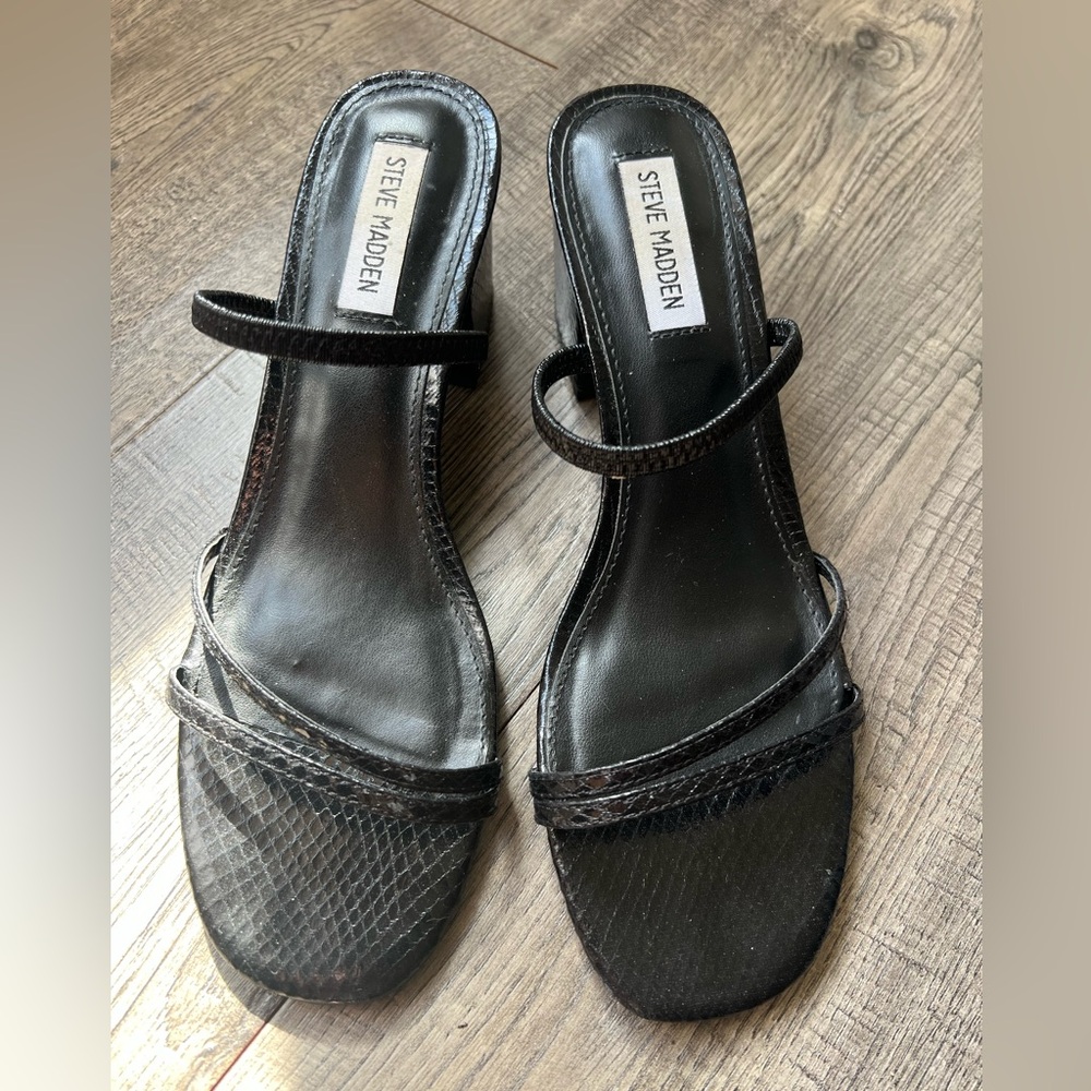 Steve Madden Black Strappy Women's Shoes